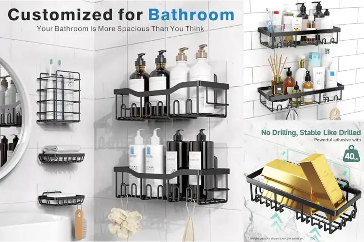 Detailed view of 10 Best Adhesive Shower Racks: Organize Your Bathroom in Style