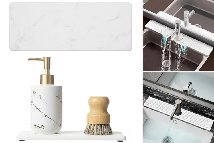 Detailed view of 10 Best Faucet Mat Organizers for a Dry, Neat Sink