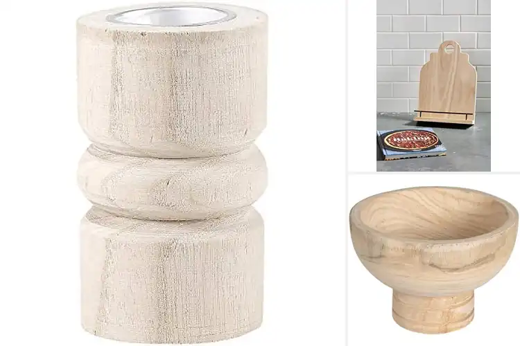 Detailed view of Elegant Paulownia Wood Holders to Elevate Your Space