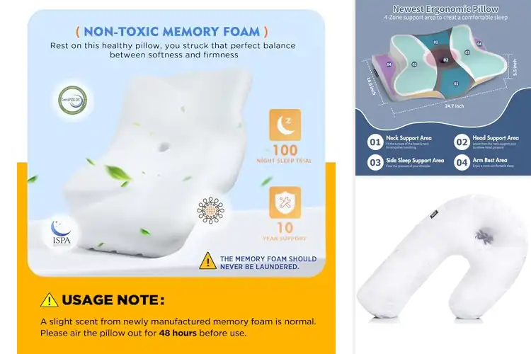 Detailed view of 10 Best Side Sleeping Pillows for Neck Pain Relief