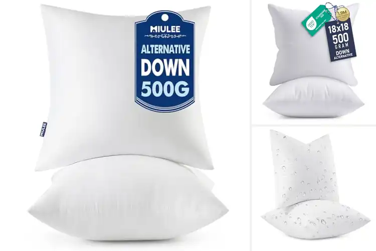 Detailed view of Best 18X18 Pillow Inserts Set Of 2: Comfort & Style Awaits