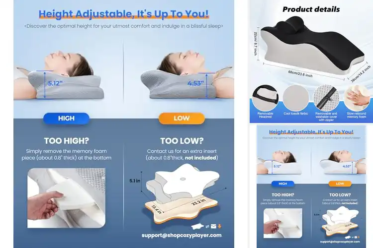 Detailed view of Best Ergonomic Support Pillows