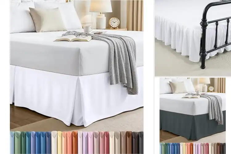Detailed view of Best Queen Size Bed Skirt With 16 Inch Drop
