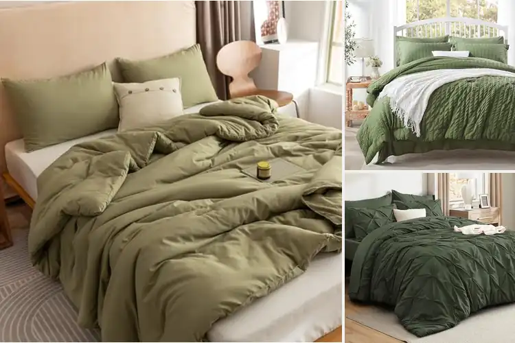 Detailed view of Best Queen Olive Green Comforter Sets