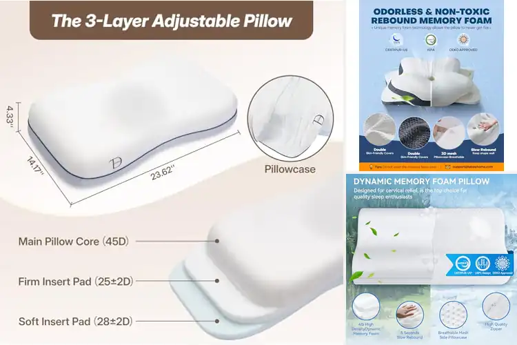 Detailed view of Best Structured Gusseted Pillows For Neck Support